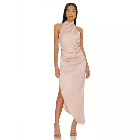 Nookie Amelia Halter Pink Gown in Nude NEW WITH TAG Size XS Wedding Formal - Picture 1 of 4